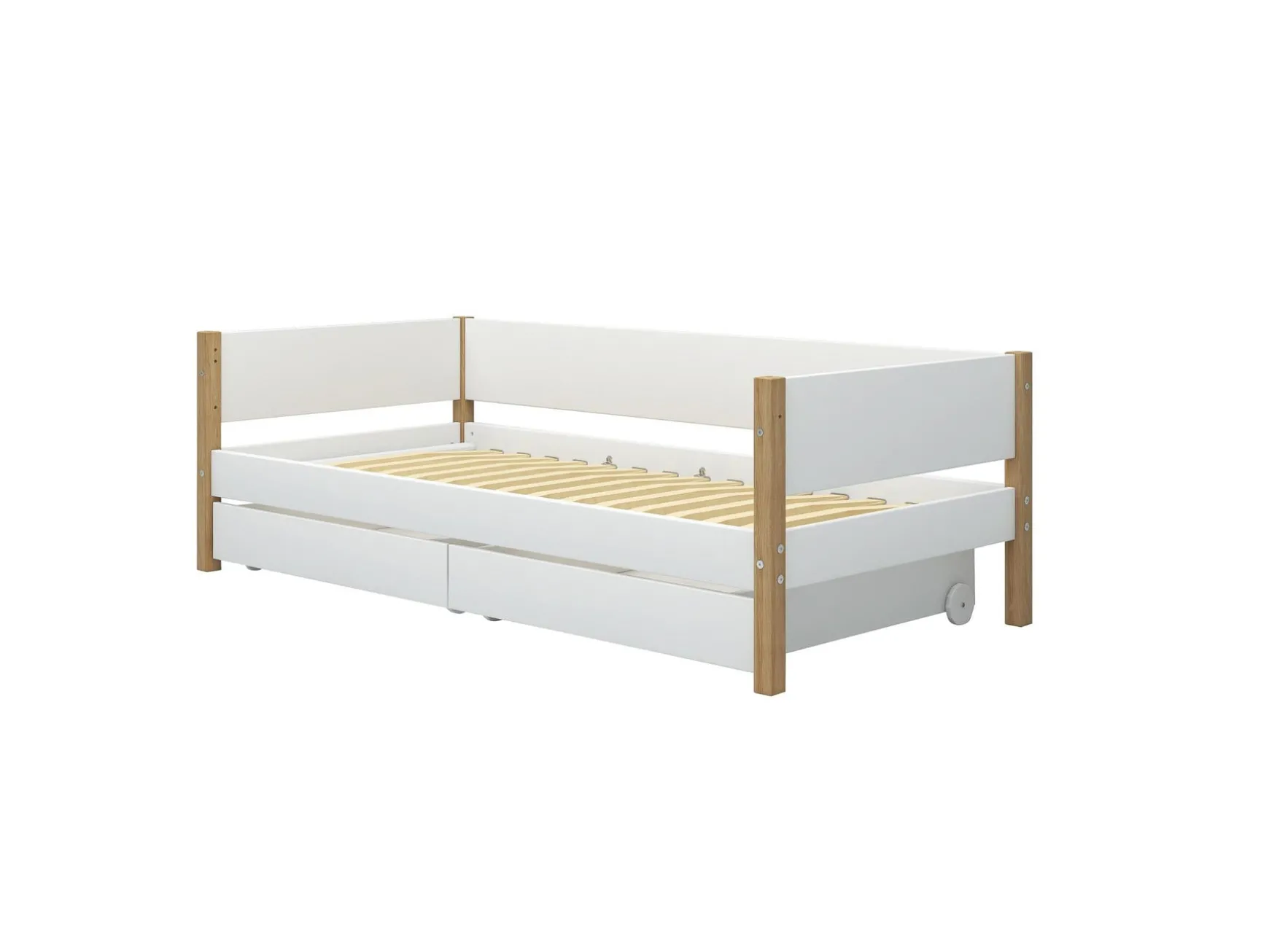 FLEXA Daybed med hoved-, bag- og endegavl White/oak Shop