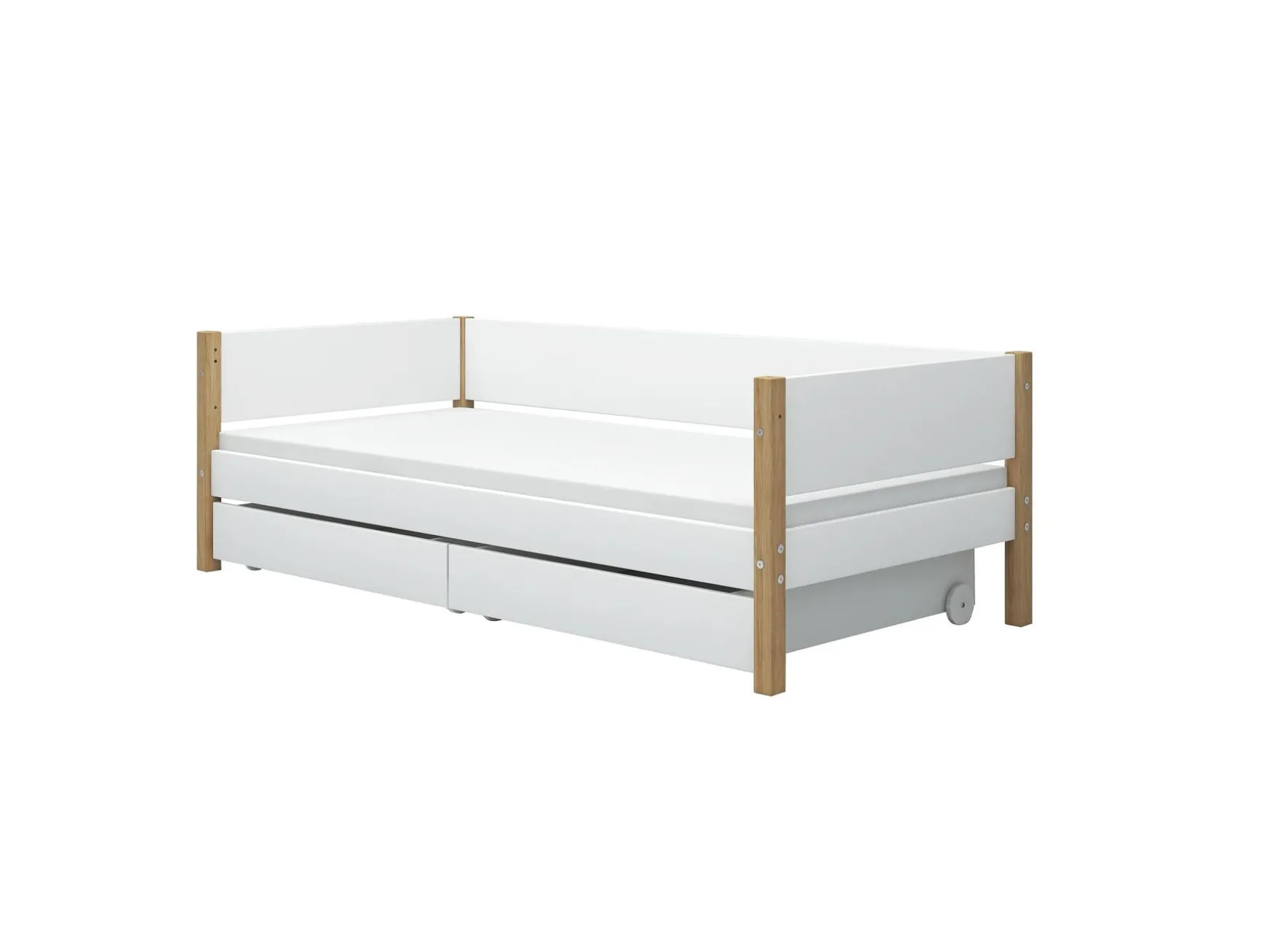 FLEXA Daybed med hoved-, bag- og endegavl White/oak Shop