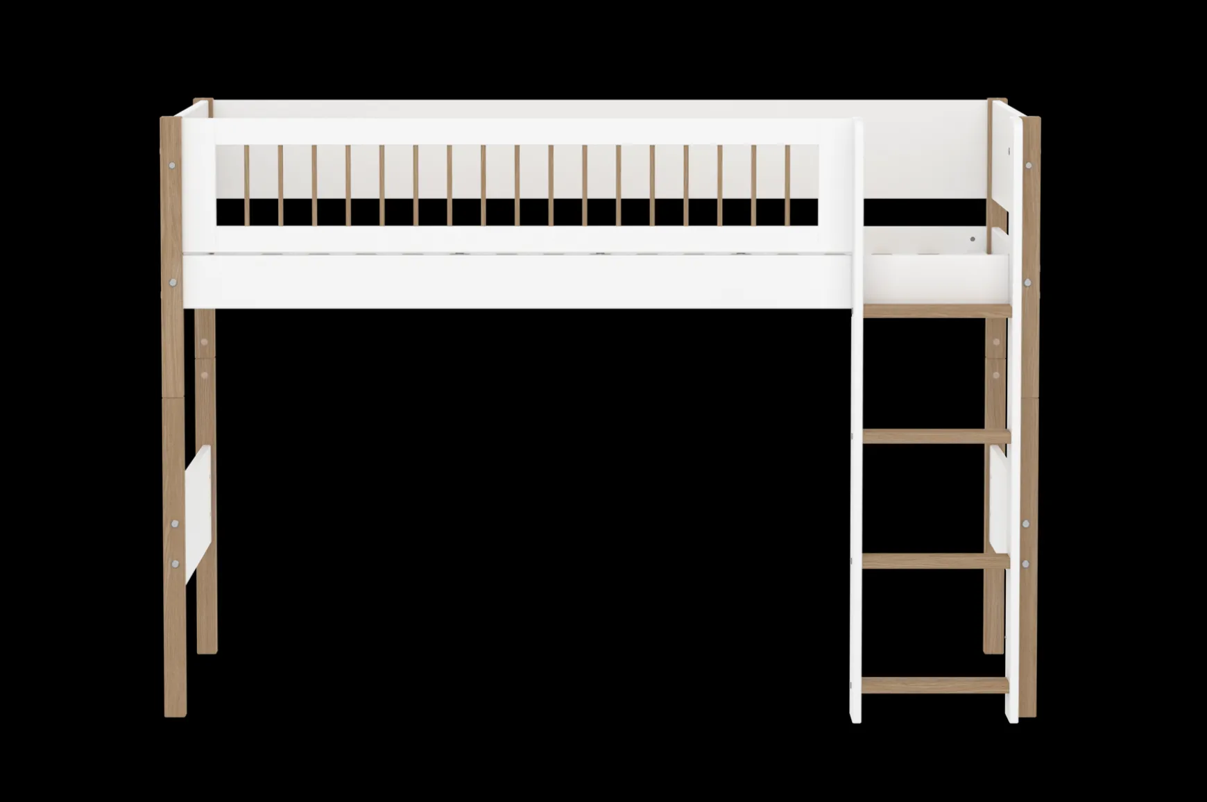 FLEXA Mellemhøj seng med lige stige White/oak Sale