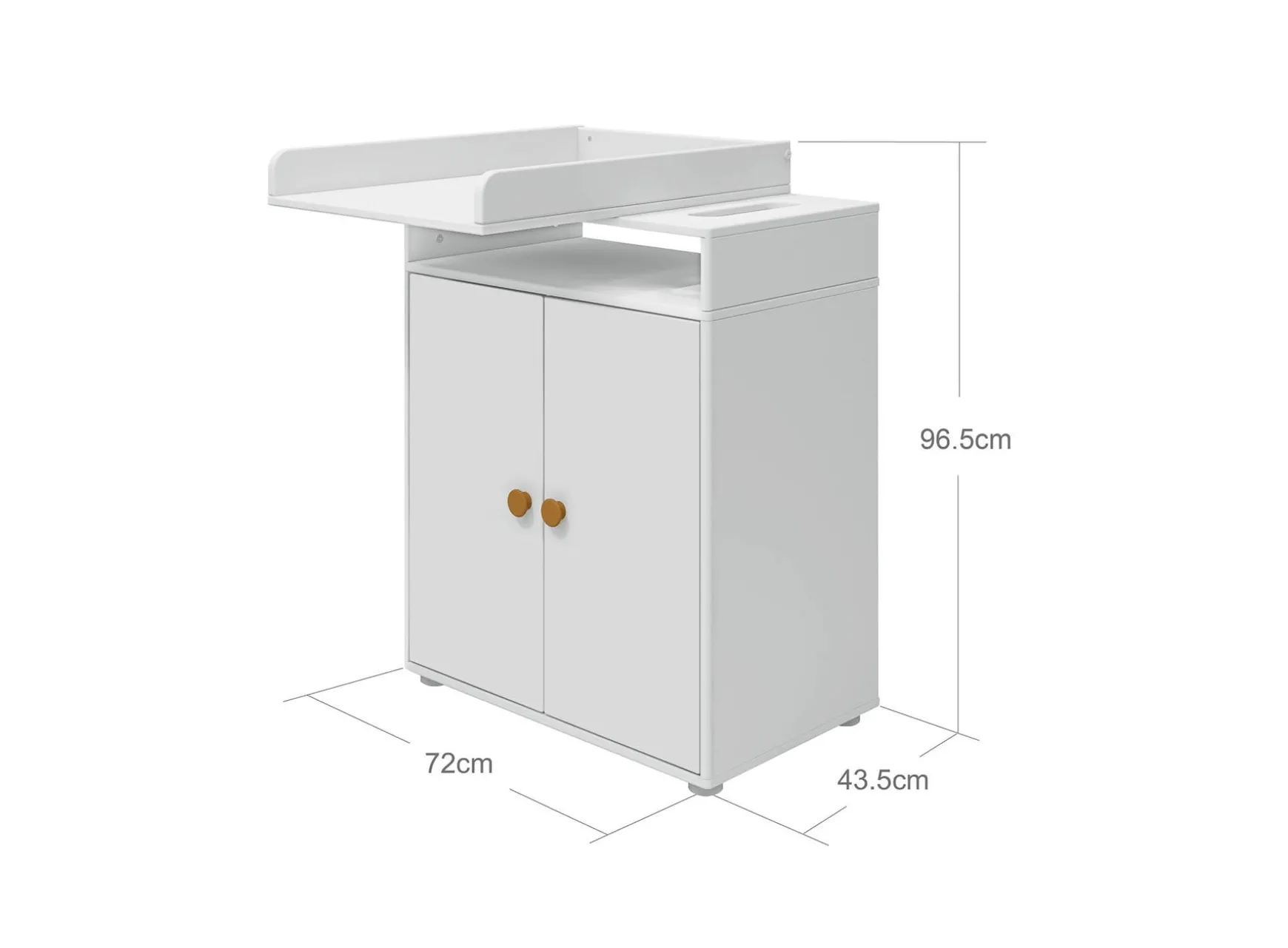 FLEXA Puslebord, 2 låger White/mustard Outlet