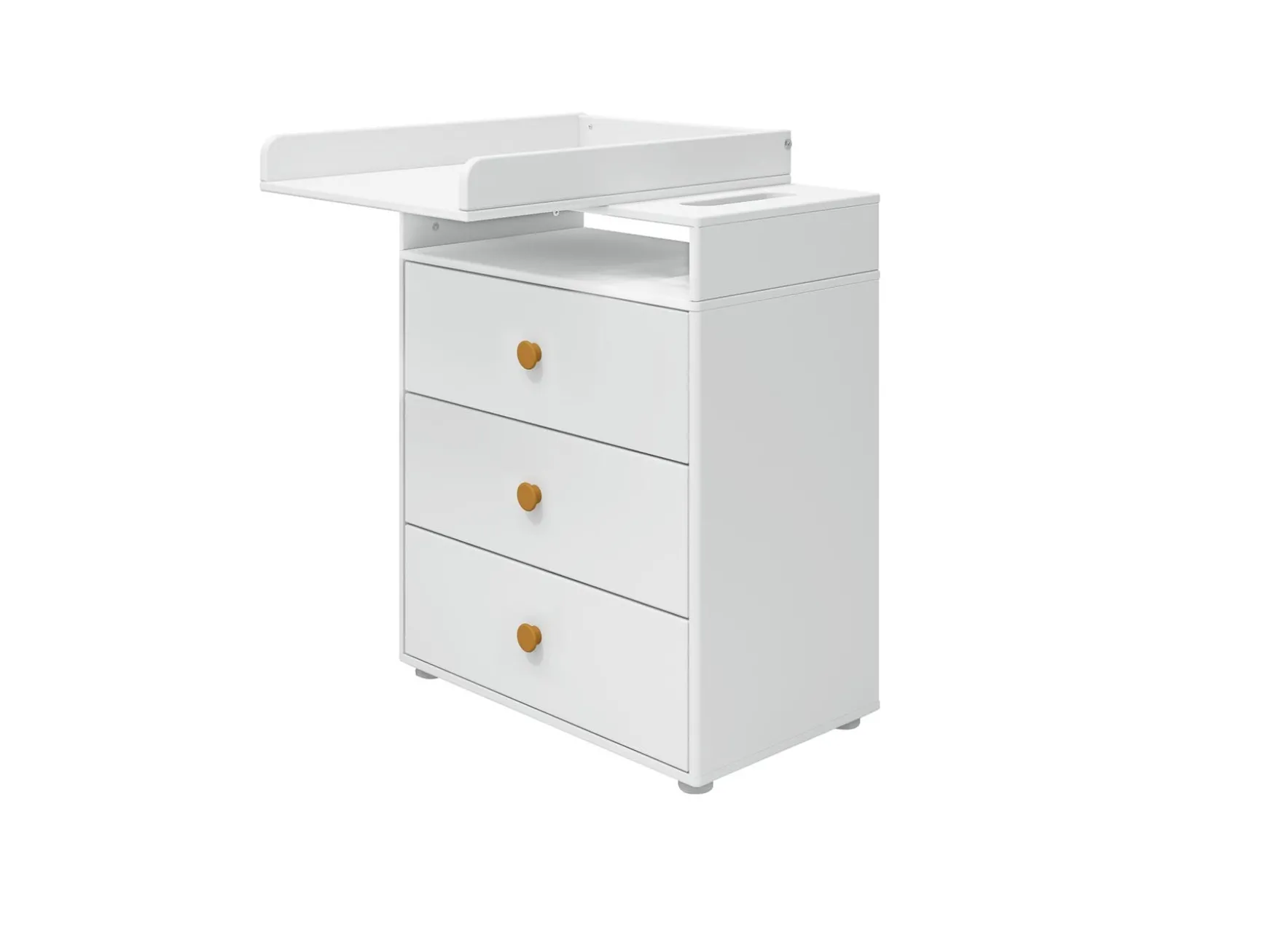 FLEXA Puslebord, 3 skuffer White/mustard Outlet