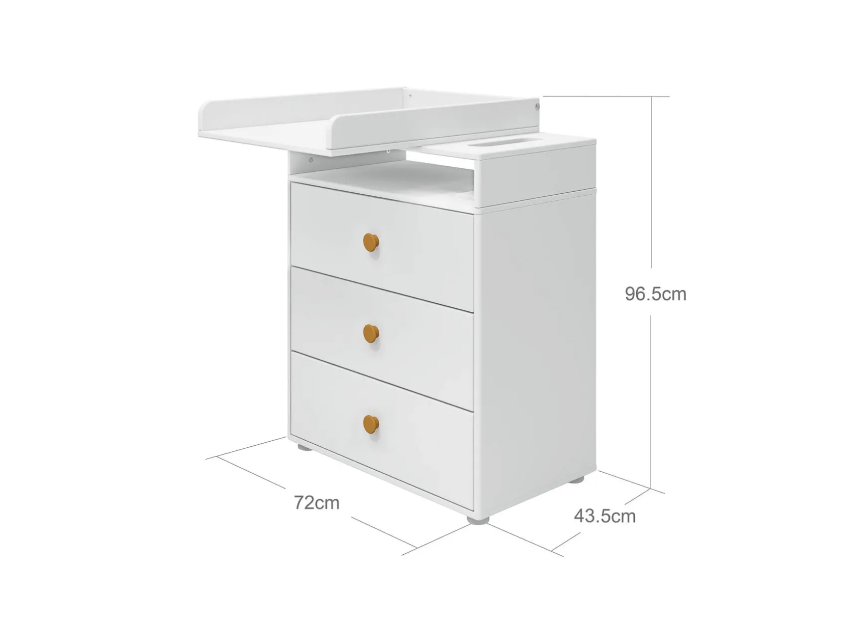 FLEXA Puslebord, 3 skuffer White/mustard Outlet